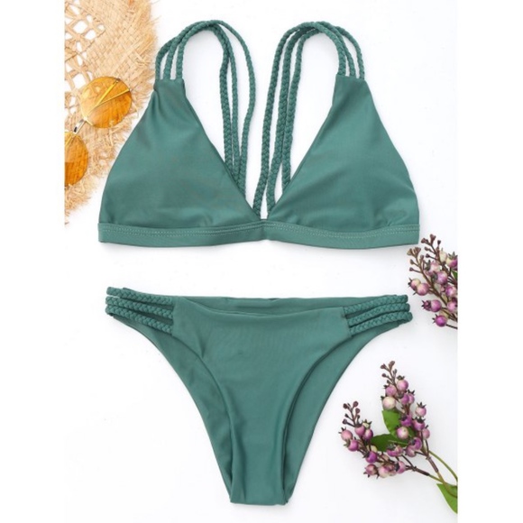 Other - (Last One) Green Cheeky Print Bikini (Price Firm)